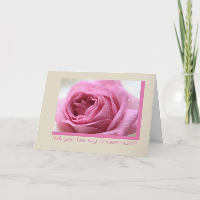 Invitación rosa taupe rosa dama de honor (Anverso)