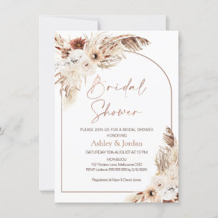 Invitación Rosa Terracotta Boho Floral Shower