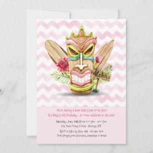 Invitación rosa tiki
