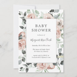 Invitación Rosa turbio Chica de vegetación floral rosa Baby S