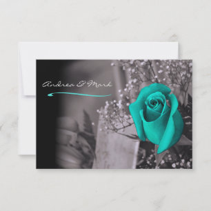 Invitación Rosa turquesa único de moda a Boda negro