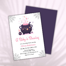 Invitación Rosa: Un bebé está preparando Baby Shower de Hallo