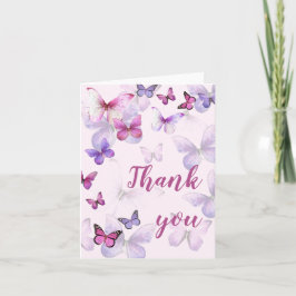 Invitación Rosa Un Poco Mariposa En Blanco Dentro