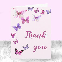 Invitación Rosa Un Poco Mariposa En Blanco Dentro