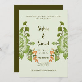 Invitación Rosa verde Boda floral