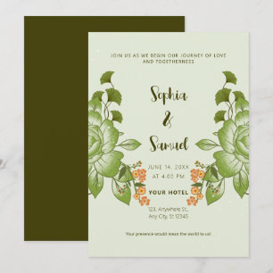 Invitación Rosa verde Boda floral