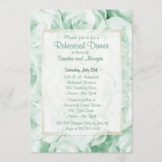 Invitación Rosa verde de menta Boda ensayo cena
