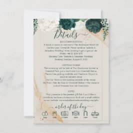 Invitación Rosa Verde Esmeralda de Detalles Más Finos de Crem