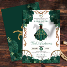 Rosa verde esmeralda Floral Occidental Quinceañera