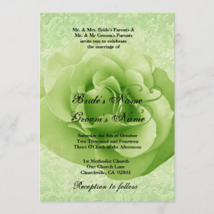 Invitación Rosa VERDE LIME y matrimonio Damasco