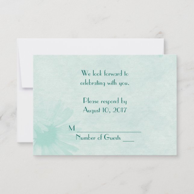 Invitación Rosa verde menta suave RSVP (Anverso)