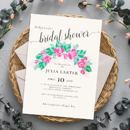 Invitación Rosa verde rosado Flores Jardín Ducha Bridal