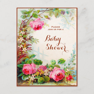Invitación Rosa victoriano Cottage Garden Baby Shower