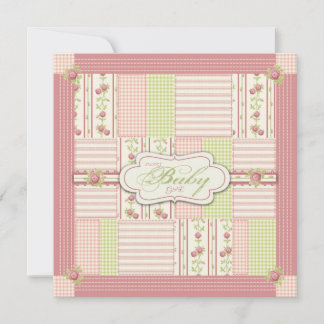 Invitación Rosa victoriano Quilt Invitation Square