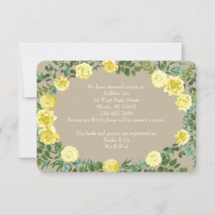 Invitación Rosa Vintage Amarilla Elegante Boda
