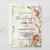 Rosa Vintage Foto Boda de código QR