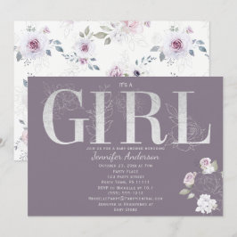 Invitación Rosa violeta, ducha de bebé