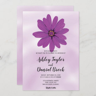 Invitación Rosa violeta elegante Boda floral romántico
