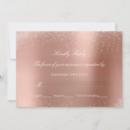 Invitación Rosa White Personalizada RSVP Delicada Boda de Nov