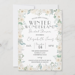 Invitación Rosa Winter Wonderland Bridal Shower