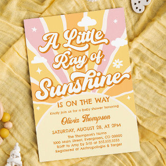 Invitación Rosa y amarillo Eres mi Baby Shower Sunshine