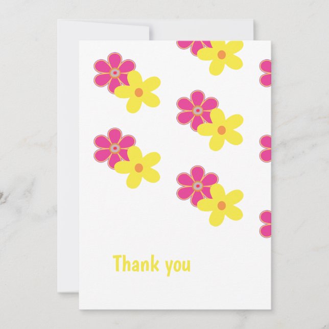 Invitación Rosa y amarillo retro personalizado (Anverso)