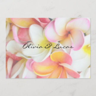 Invitación Rosa y amarillo románticos del Plumeria