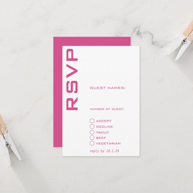 Invitación Rosa y blanco contemporáneo