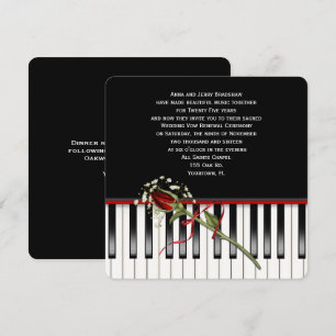 Invitación Rosa y Boda de piano promete renovación