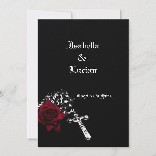 Invitación Rosa y Boda del Gótico Rosario (Anverso)