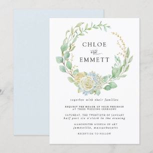 Invitación Rosa y Boda Floral de Hydrangea