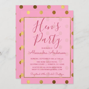 Invitación Rosa y el fiesta de gallina del lunar del Relieve