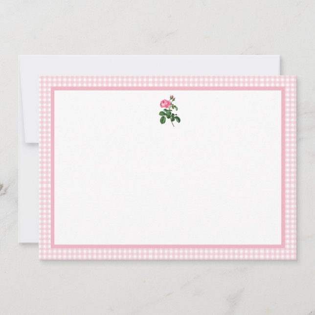 Invitación Rosa y Gingham (Anverso)