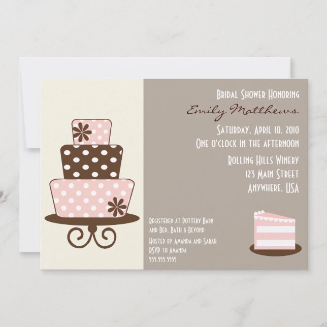 Invitación rosa y marrón de moda (Anverso)