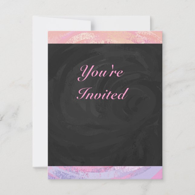 Invitación Rosa y negro personalizado (Anverso)