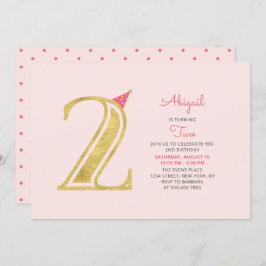 Invitación Rosa y oro | Chica moderno lindo Fiesta de cumplea