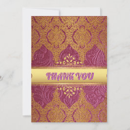 Invitación Rosa y Oro Gracias Boda