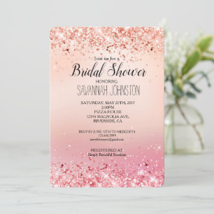 Invitación Rosa y rosa Sparkle Bridal Shower