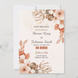 Invitación Rosa y Terracota: Una celebración del Boda del amo