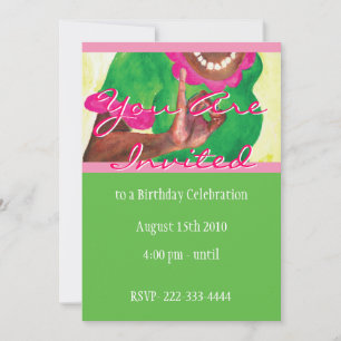 Invitación rosa y verde perfecta