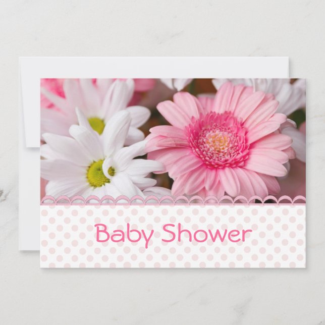 Invitación rosada bonita de Baby Shower de la (Anverso)