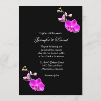 Invitación rosada brillante de la boda de la
