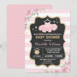 Invitación rosada de Baby Shower de la bailarina