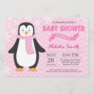 Invitación rosada de Baby Shower del chica del