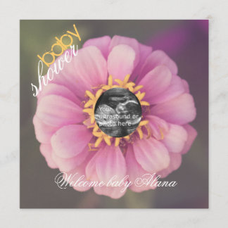 Invitación rosada de Baby Shower del ultrasonido
