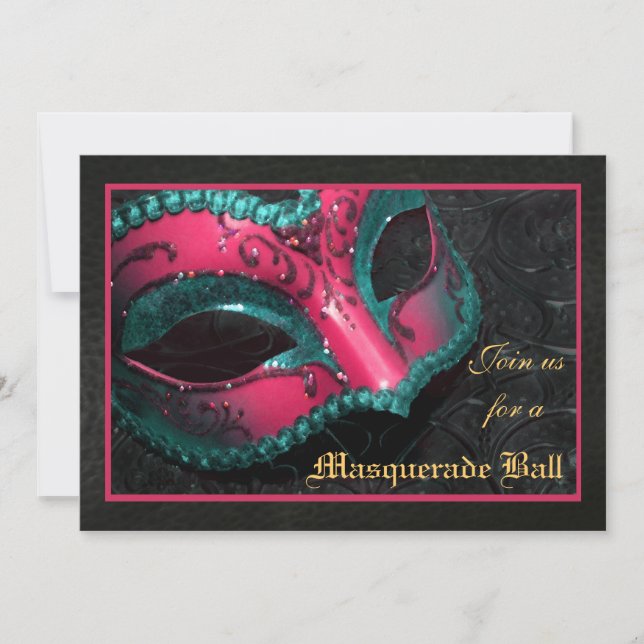 Invitación rosada de Halloween de la bola de (Anverso)