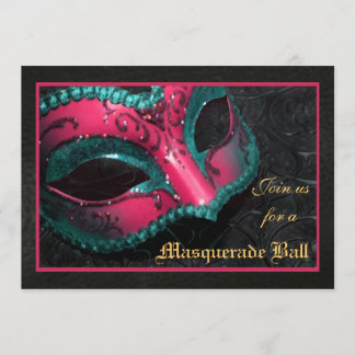 Invitación rosada de Halloween de la bola de