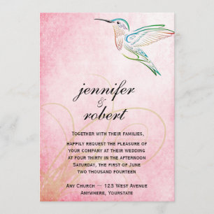Invitación rosada de la boda de la acuarela del