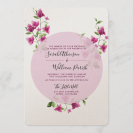 Invitación rosada de la boda de la flor del