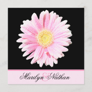 Invitación rosada de la boda del Gerbera